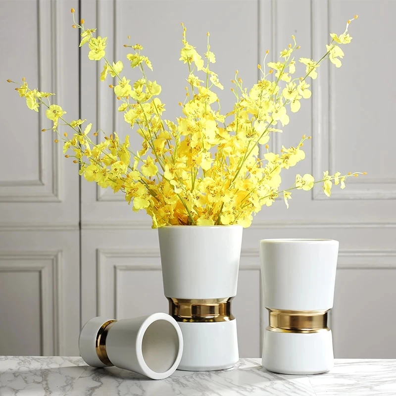 

Light luxury ceramic vase Nordic style ins modern white living room net red large caliber dry flower arrangement decoration