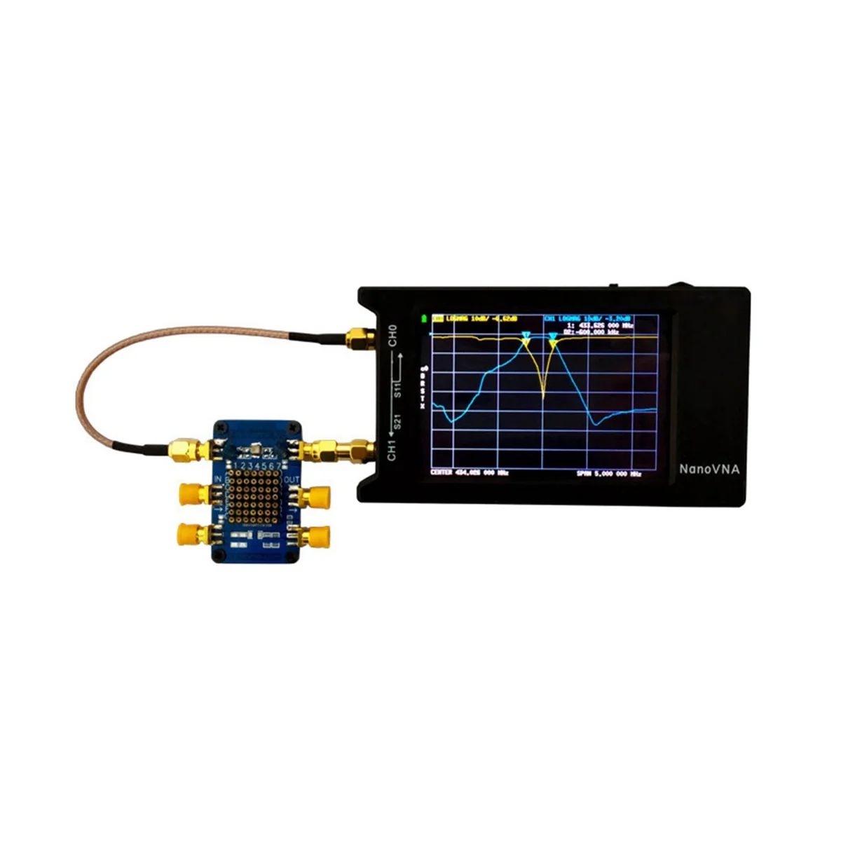 Placa Kit Demostración RF Para NanoVNA - Módulos Filtro/Atenuador, Calibración, Incluye Cables UFL
