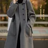 Loose Women's Medium Length Coat Autumn Winter New Style Double-Faced Velvet Polyester Fiber High-End Outerwear Coat