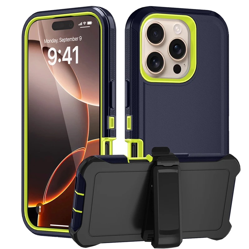 Rugged Shockproof Phone Case with Bracket and TPU Cover