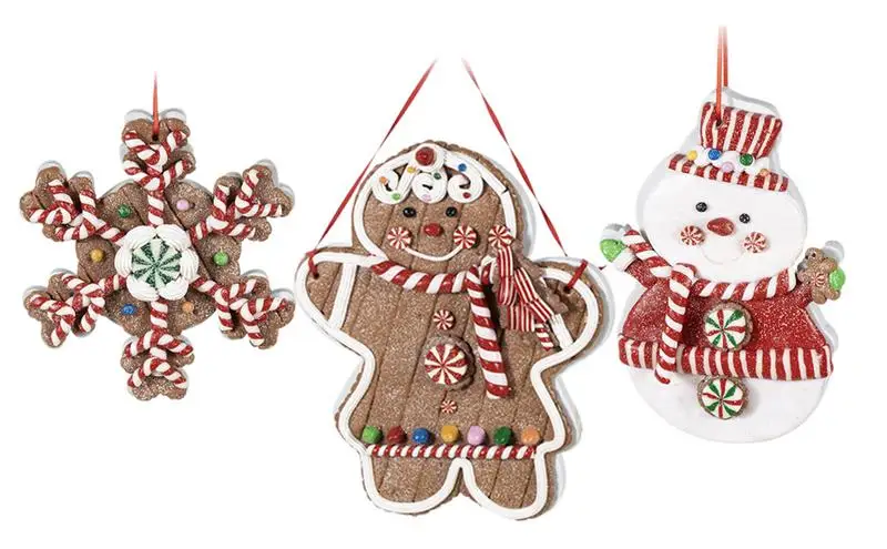 

2023 Christmas Tree Pendant Creative Gingerbread Man Tree Decorations Hanging Ornaments Merry Christmas Decor for Home Tree door