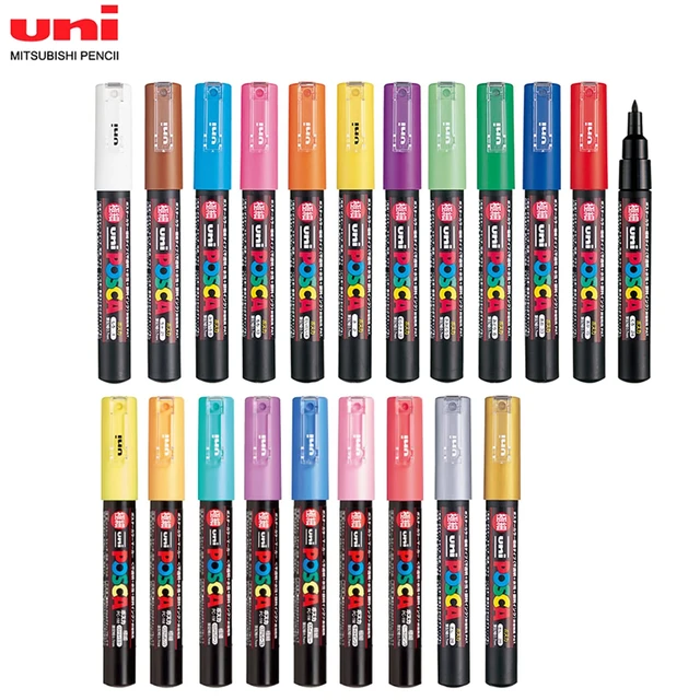 Uni POSCA Marker Set of Acrylic Paint Pens,PC-1M 3M 5M colores rotuladores  permanentes For Art Supplies,Fabric Paint,Rock Marker - AliExpress