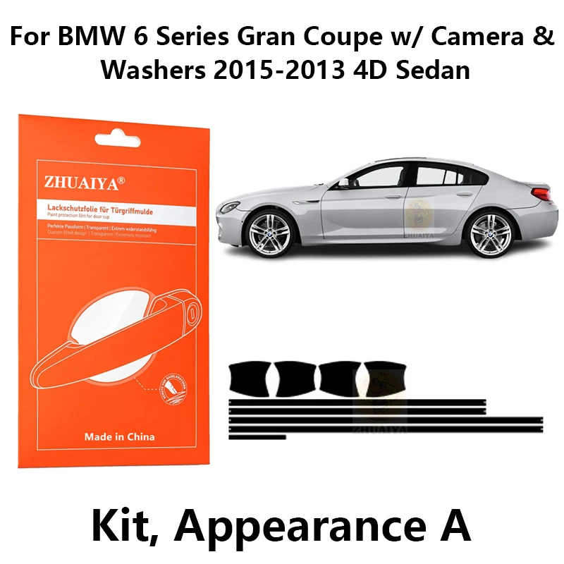 

Защитная пленка ZHUAIYA для красок дверной ручки, ТПУ PPF для BMW 6 серии Gran Coupe Camera & W 2015-2013 4D Sedan