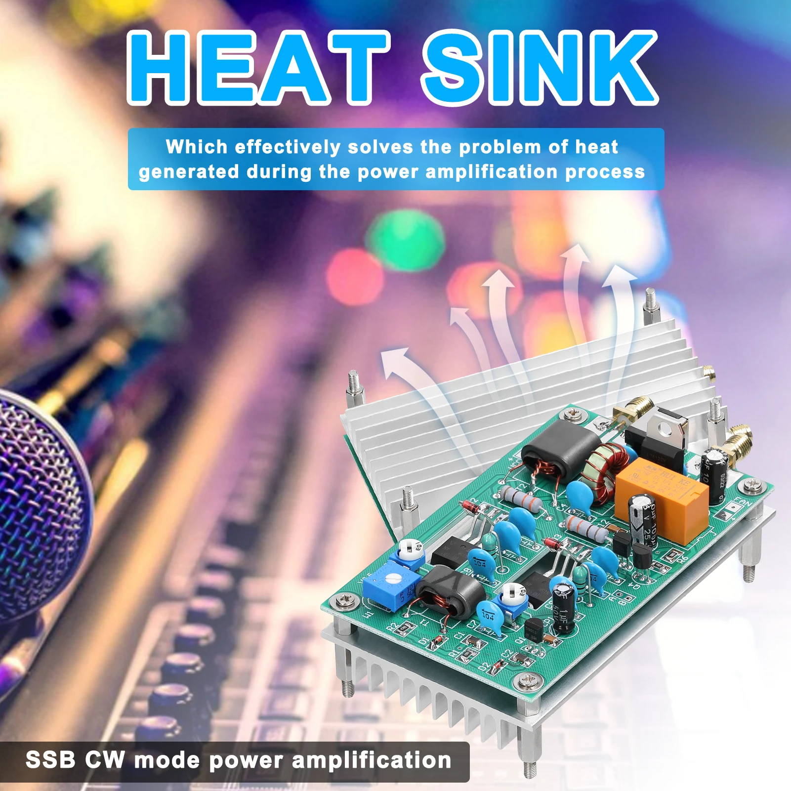 Shortwave Power Amplifier Board 30W 3-28MHz Shortwave Power Amplifier Board CW SSB Linear High Frequency Power Amplifier Finished Board