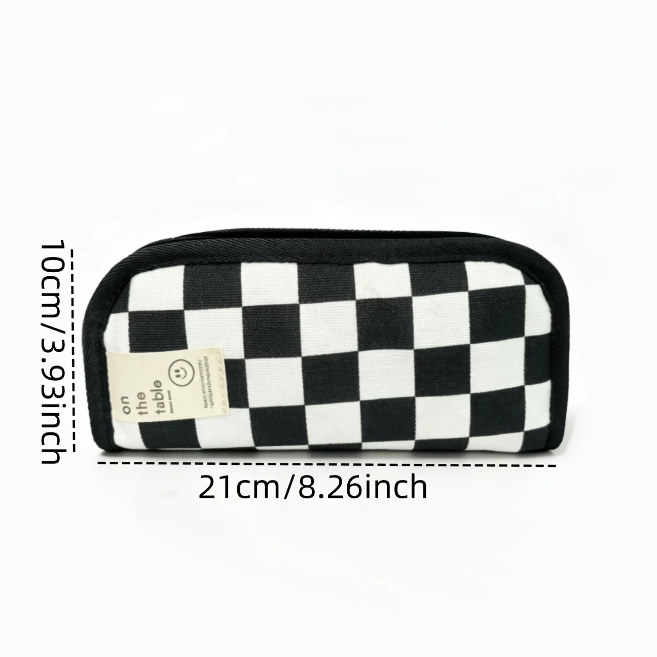 Chessboard Pattern Pen Case - Large Capacity Dual Layer Handheld Stationery Organizer