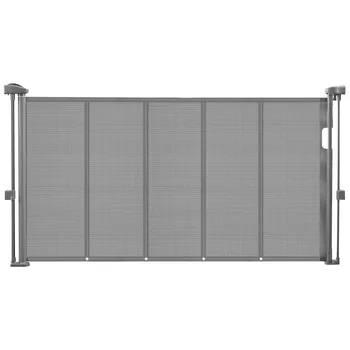 SucceBuy 55/71/110in Retractable Baby Gate 34in Tall Extends Wide Retractable Gate for Kids Pets Mesh Material Easy to Install 1