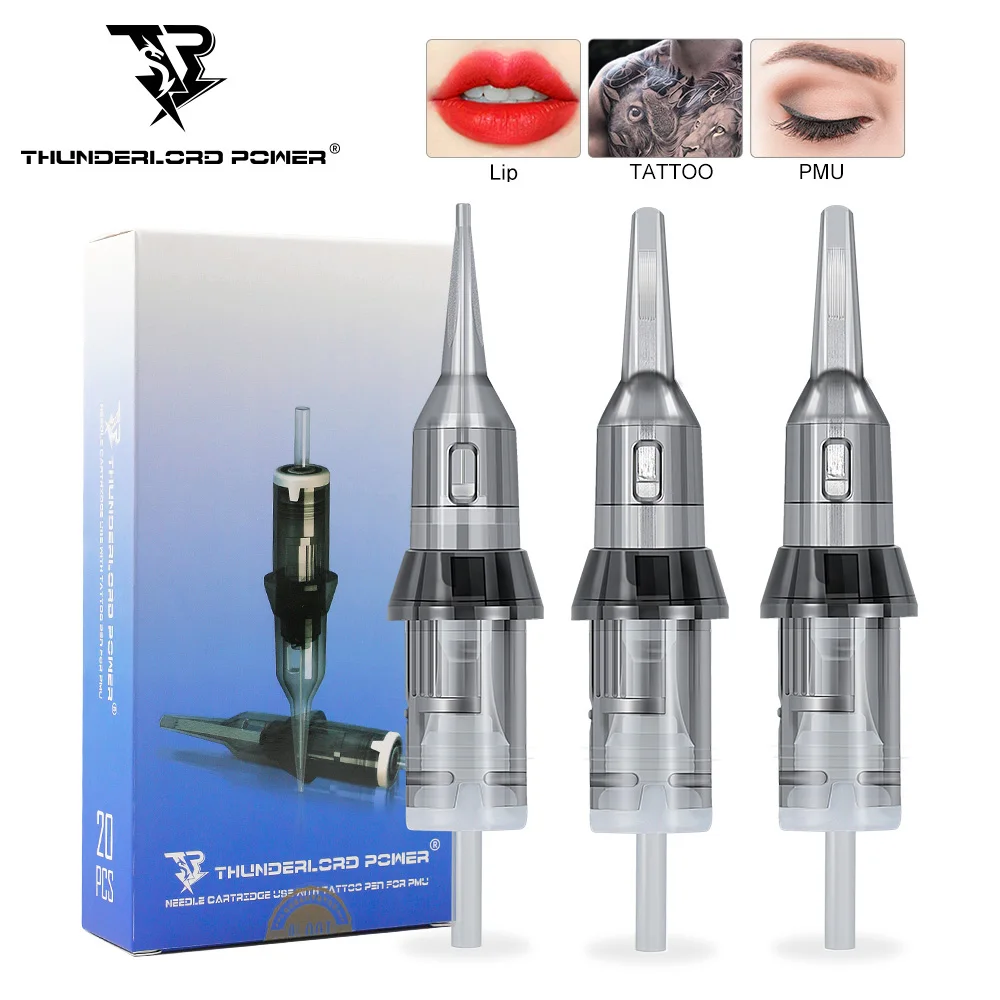 Cartouche de tatouage pour maquillage Permanent, 20 pièces, aiguilles de maquillage Permanent stérilisées pour Machine à stylo de tatouage