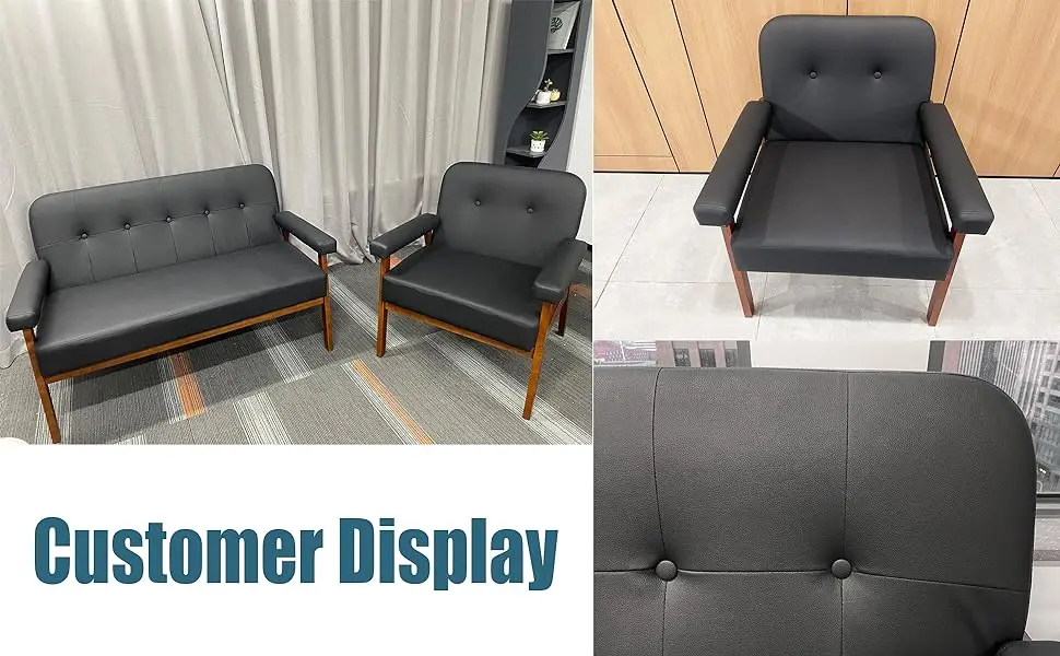sofa and chair set with wooden arms
