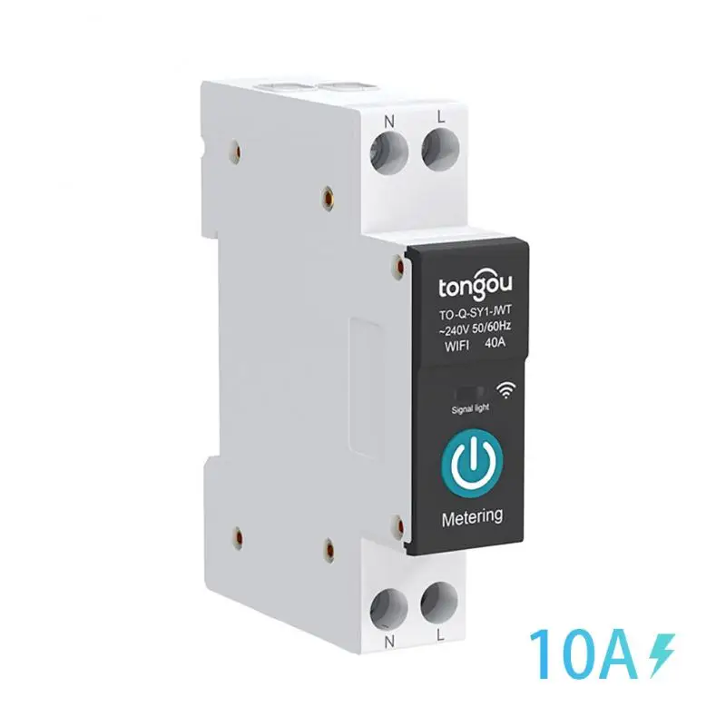 

Tuya Smart Circuit Breaker Wifi Switch With Metering Home Devices Smart Protection 1P 63A DIN Rail Countdown Mode Loop Timing