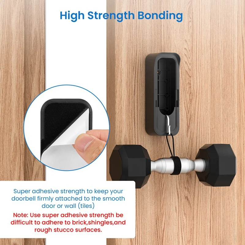 Doorbell Mount,Adhesive Doorbell Mount No Drill Bracket Holder For Blink Video Doorbell,Not Block Motion Sensor-N37R