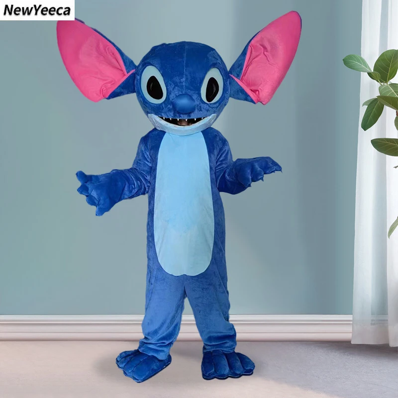 thumbnail image 1 of Nuevo disfraz de mascota de Lilo y Stitch en azul y rosa, personaje de dibujos animados de Disney, disfraz publicitario, fiesta de carnaval, disfraz de animal para adultos, 1 of 4