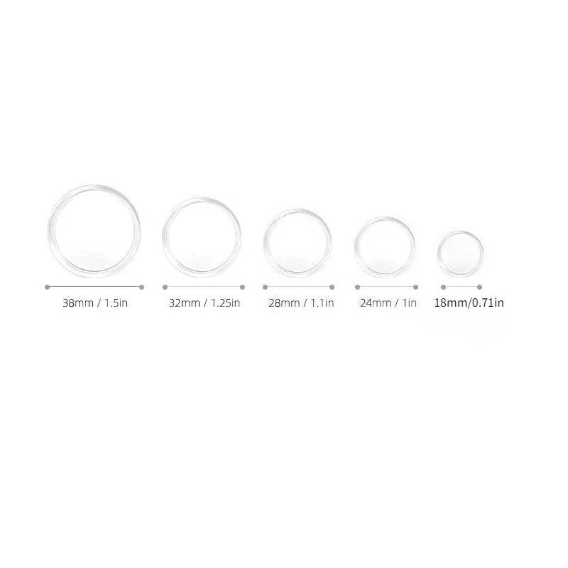 100pcs 투명 버섯 구멍 루즈 리프 바인딩 버클 18/24/28/32/38mm 노트북 사진 앨범 데이터 바인딩 버클