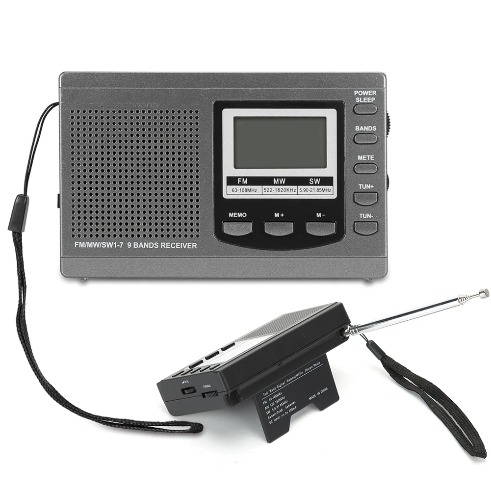 Portable Mini Radios FM/MW/SW Receiver with Digital Alarm Clock FM Radio Receiver Radio Portable Radio Stereo Speaker
