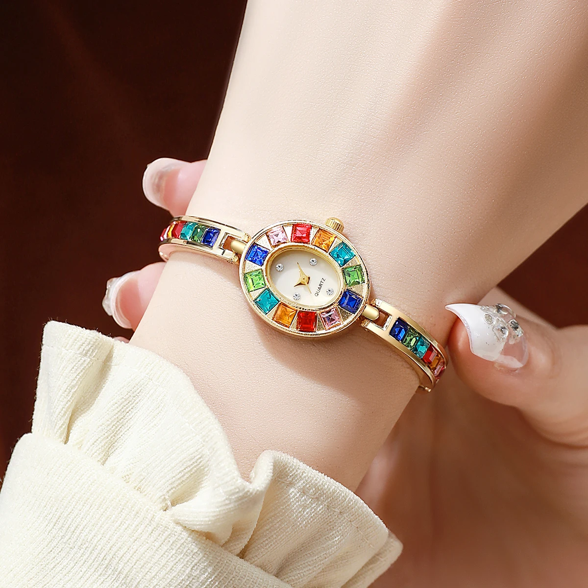 Luxury Rhinestone Women Watches Fashion Bracelet Band Ladies Quartz Watch Reloj Mujer Girls Clock Gift（Without Box） 3