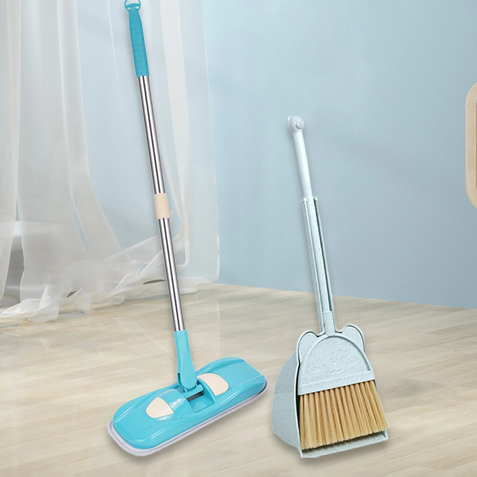Children Housekeeping Cleaning Tools Mini Broom and Dustpan Mop Set Pretend Play for Preschool Kids Housekeeping Role Play Sets 3