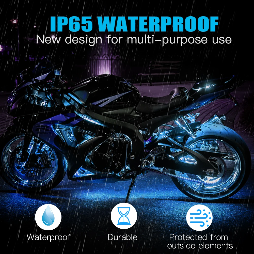 LED Car Motorcycle Decorative Ambient Lamp Backlight 5050 SMD Flexible Waterproof RGB APP Sound Control Moto Atmosphere Light motorcycle led lights motorcycle accessories led atmosphere light car led lights