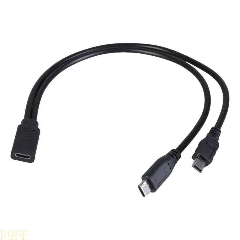 CS1W 다중 충전 케이블 USB C 분배기 케이블 2 in 1 고속 충전 코드 USB C 암