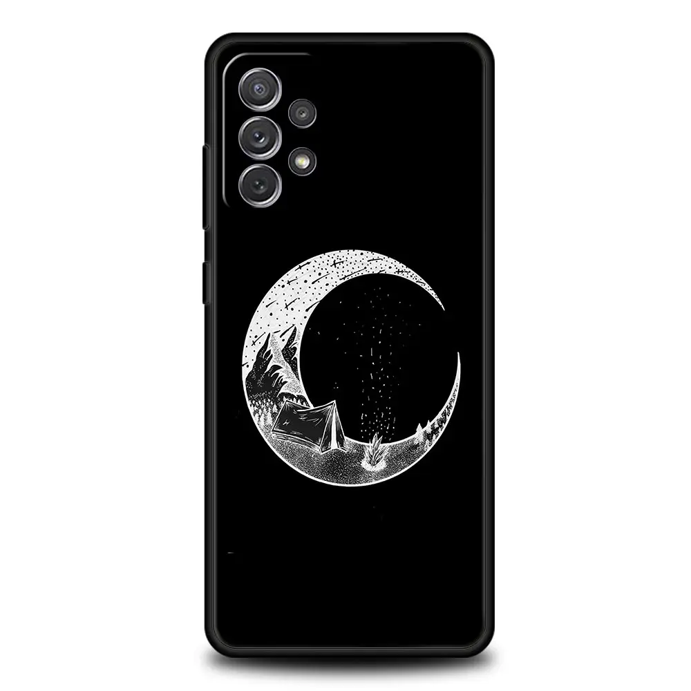 Line Mountain Scenery Sun Moon Phone Case Cover