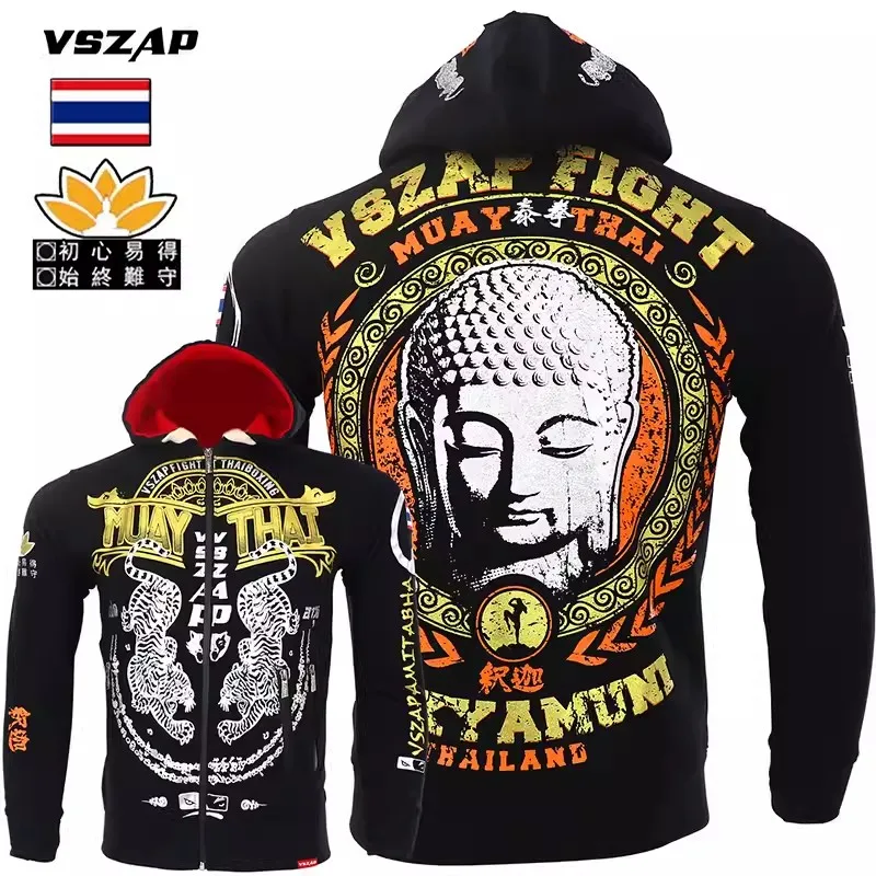 

Толстовка VSZAP для ММА, Муай Тай, тигр, худи для боевых действий, флисовая куртка, мужские свитшоты, пальто с капюшоном для бега, спортзала, бокса, боевого искусства