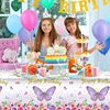 Butterfly Birthday Party Waterproof Tablecloth Spring Summer Outdoor Butterfly Party Table Decor Girl Happy Birthday Party Decor 5
