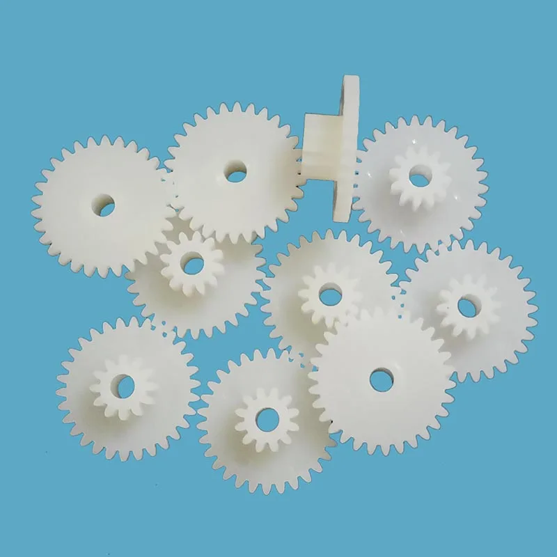 30122.5B 0.5M Plastic POM Gear Diameter 16mm 30 Teeth 12 Teeth Double Layer Gear 2.55mm Hole DIY Toy Parts Accessories 30T + 12T