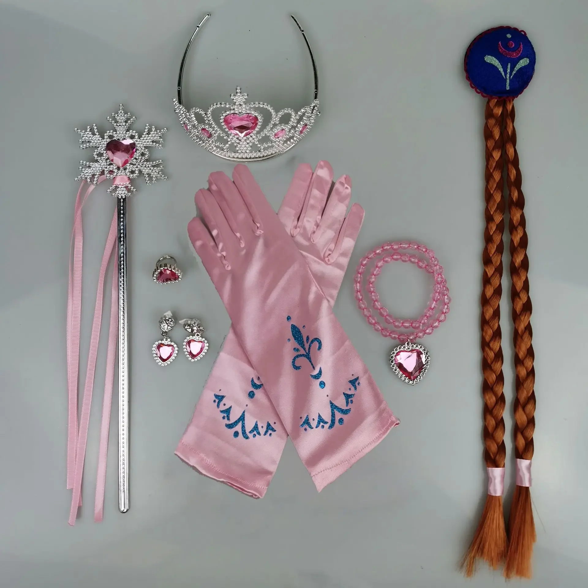 Hair Accessories Anime Cosplay Props Cosplay Necklace Anime Cosplay Wigs Frozen Anna Elsa Cosply Accessories Crown Magic Wand Necklace Wig Gloves Snow White Belle Cinderella Princess Role Play Supply