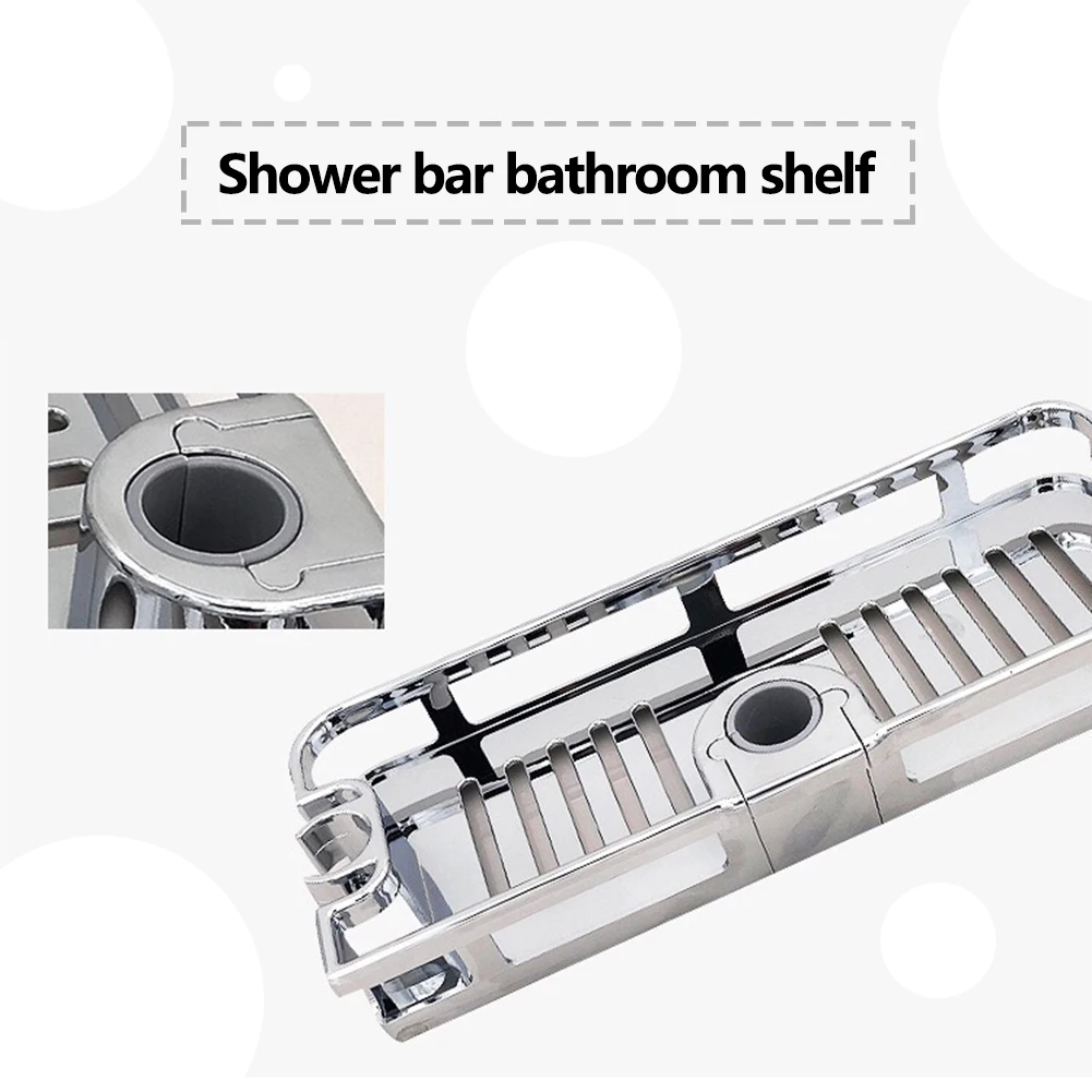 Rod Shower Head Storage Holder Shampoo Tray Stand Shower Caddy Shelf Rack Organizer for Shower Rail with Diameter of 22 24 25mm
