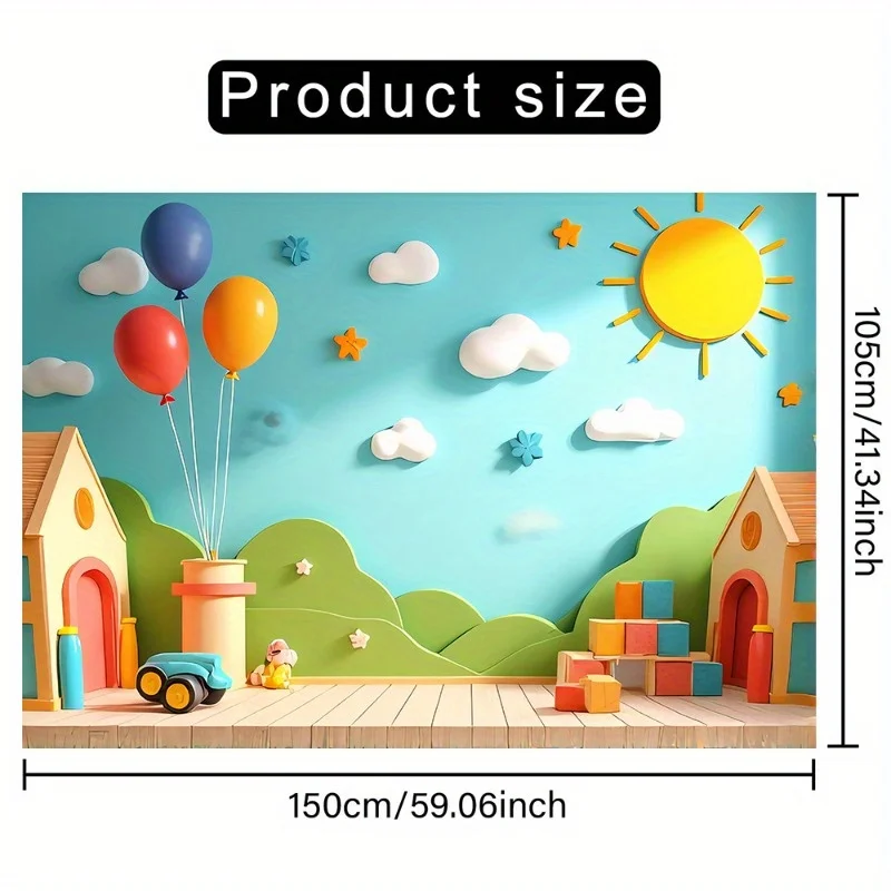 Ein lebendiges Hintergrundbanner für Klassenzimmer und Spielplatz – aus strapazierfähigem Polyester, perfekt für Geburtstage und Jubiläen – Detail 2