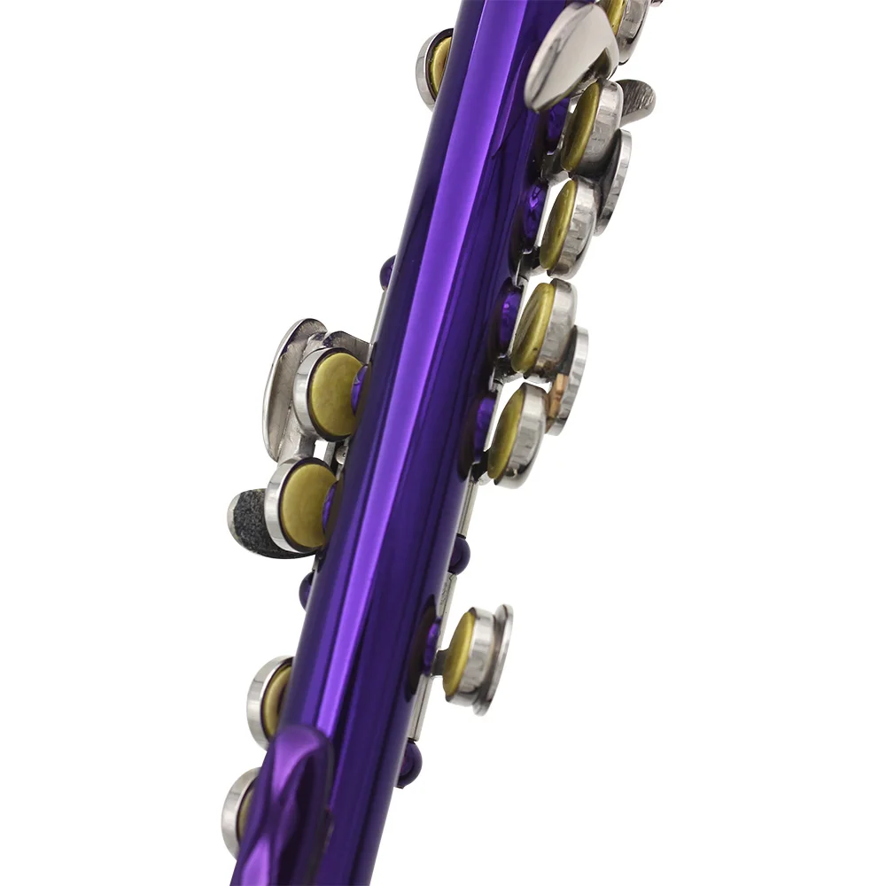 Piccolo Flute C Key Half-size Purple Flute with Case Cleaning Cloth Cupronickel Piccolo Professional Woodwind Instruments