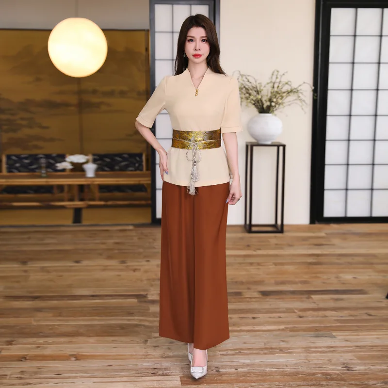 Vêtements de travail pour femmes, costume de serveur d'hôtel, Salon de beauté, Spa, Massage, café des ongles, bain de pieds Sexy, Sauna, technicien, pantalon global, uniforme 1 Vêtements de travail pour femmes, costume de serveur d'hôtel, Salon de beauté, Spa, Massage, café des ongles, bain de pieds Sexy, Sauna, technicien, pantalon global, uniforme 1