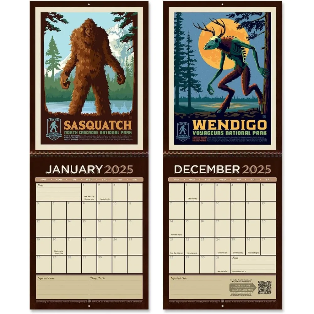 Wall Calendar Legends of the National Parks wall calendar