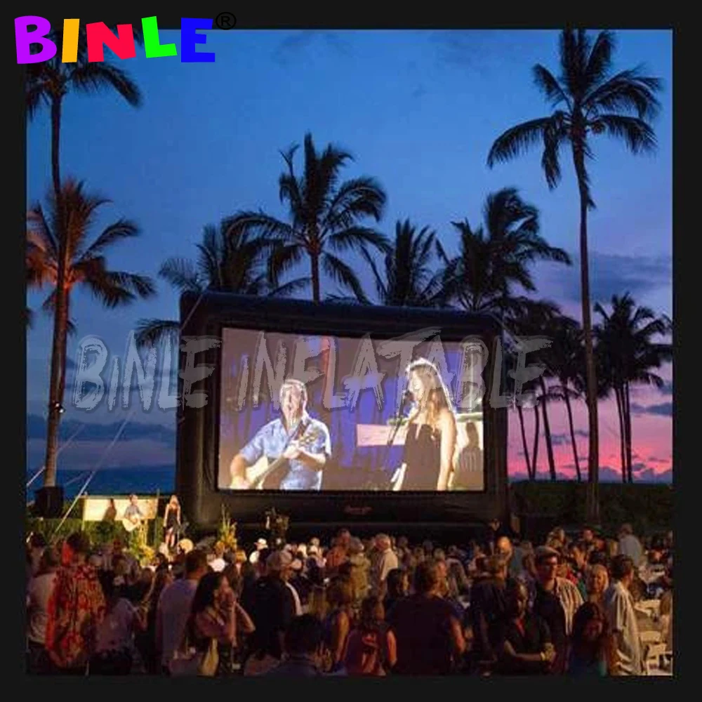 Party Time 30x17ft Large Profesional Inflatable Movie Screen Drive In Cinema Projector Screen For Outdoor Beach 3