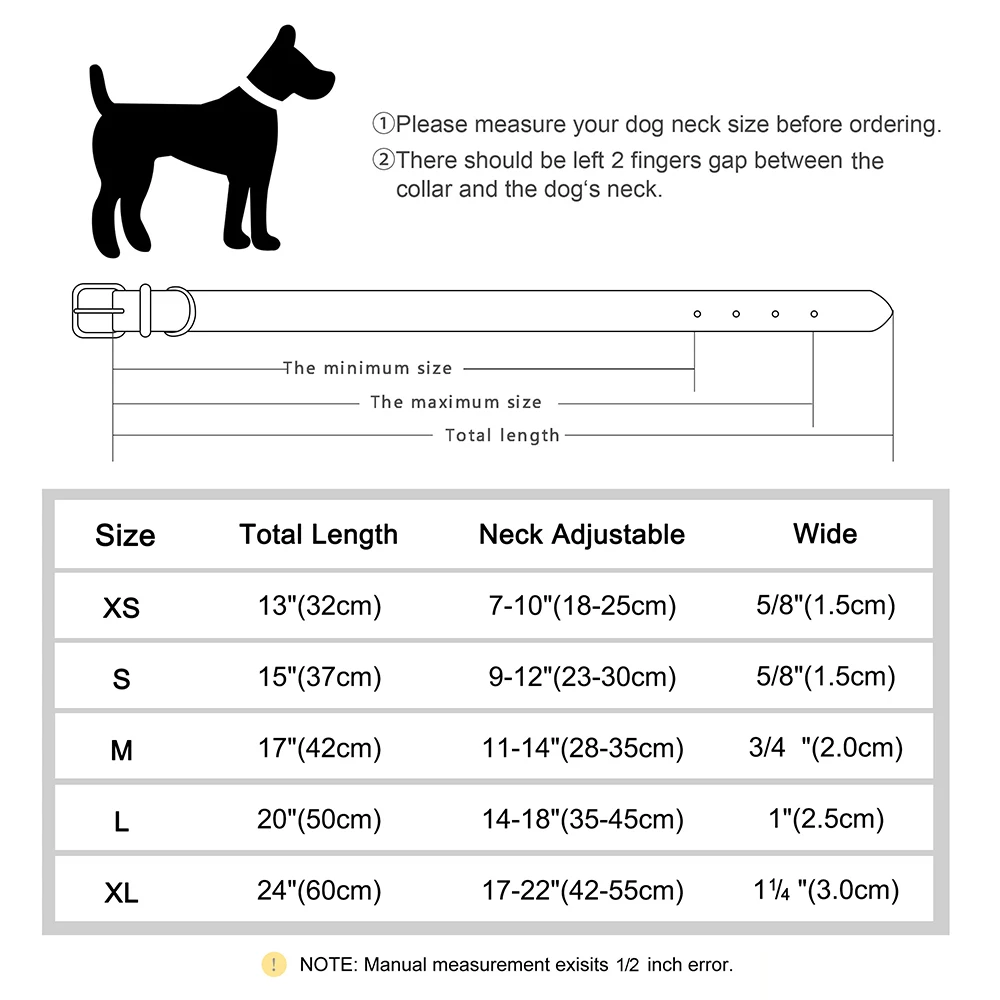 Dog Collar Personalized PU Leather Soft Padded Free Engraved Pet ID Necklace For Small Medium Dogs