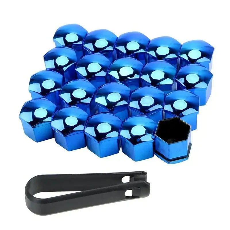 17mm Car Wheel Nut Caps - Anti-Rust Dustproof Rim Protection (20-Pack)