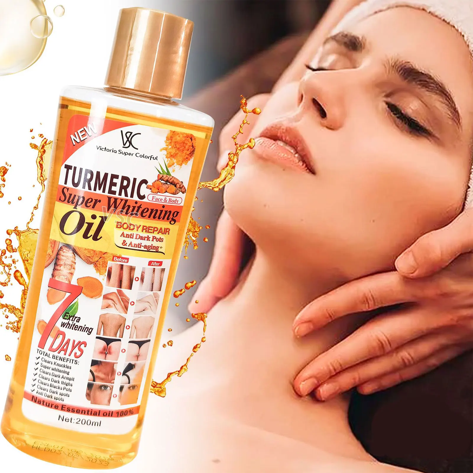 Turmeric Remove Dark Spots Essential Oil for Women Moroccan Ginger Anti Wrinkle Serum Men Whitening Moisturizing Skin Care