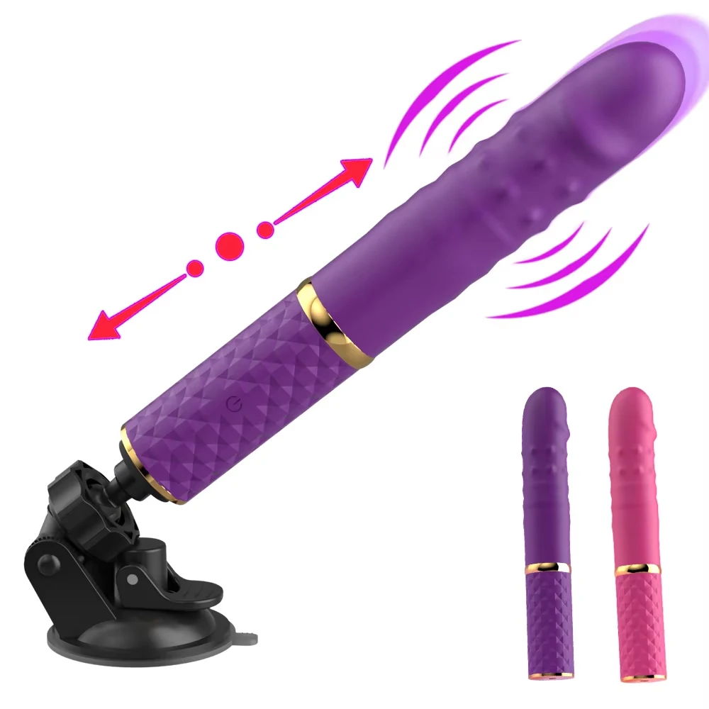 Rabbit Vibrator Telescopic G-spot Massager With Suction Cup_voghion.com