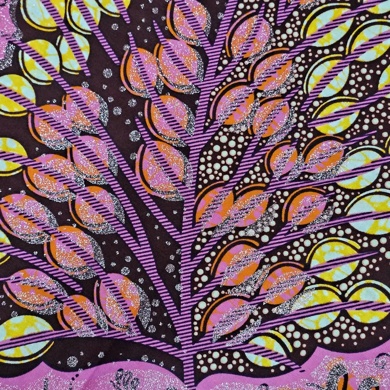 Item X3-2 Choose party dress wax print fabric holland golden glitter wax cotton