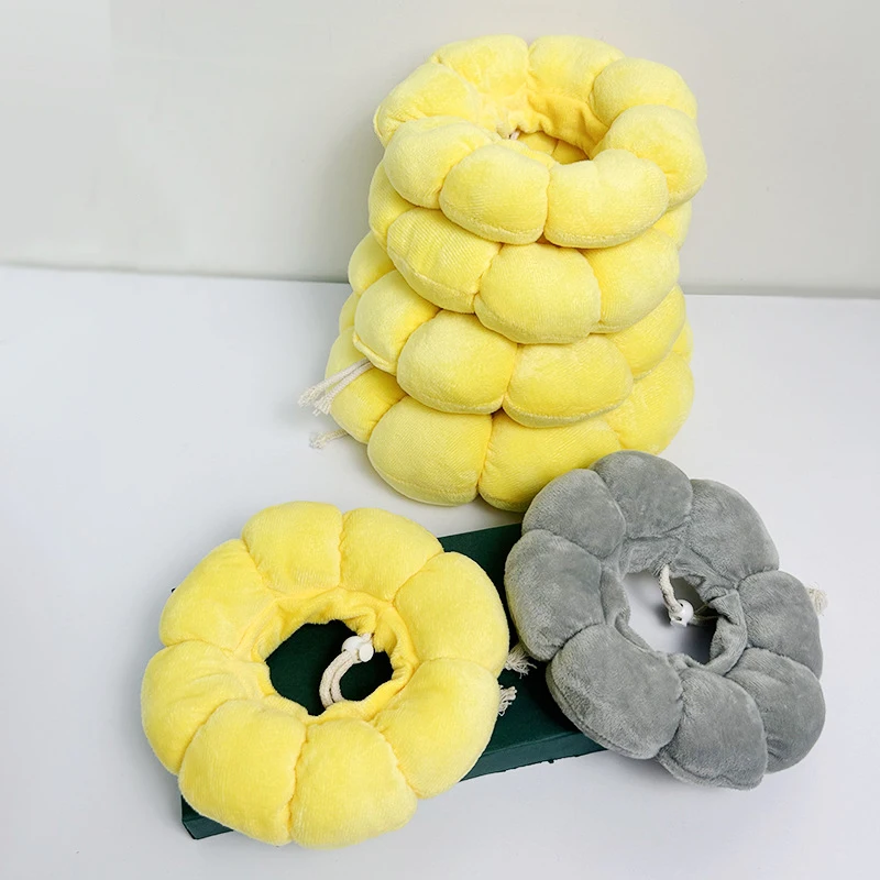 Sunflower Pet Elizabethan Collar Adjustable Anti-Bite Surgery Anti-Lick Wound Protective Collar Cotton Soft Adjustable 6