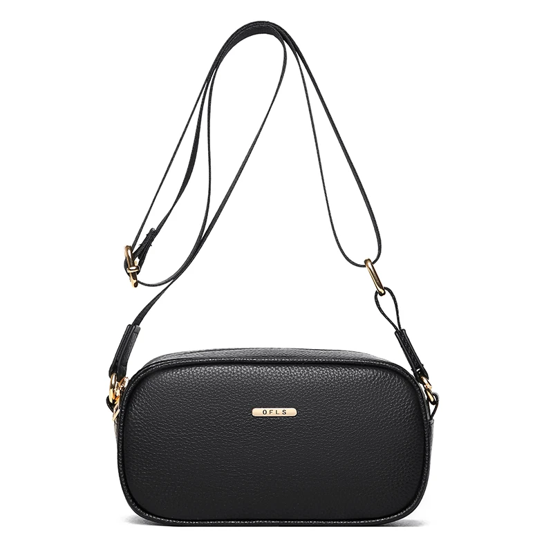 Luxury 100 Soft Genuine Leather Women Messenger Bag HighQuality Solid