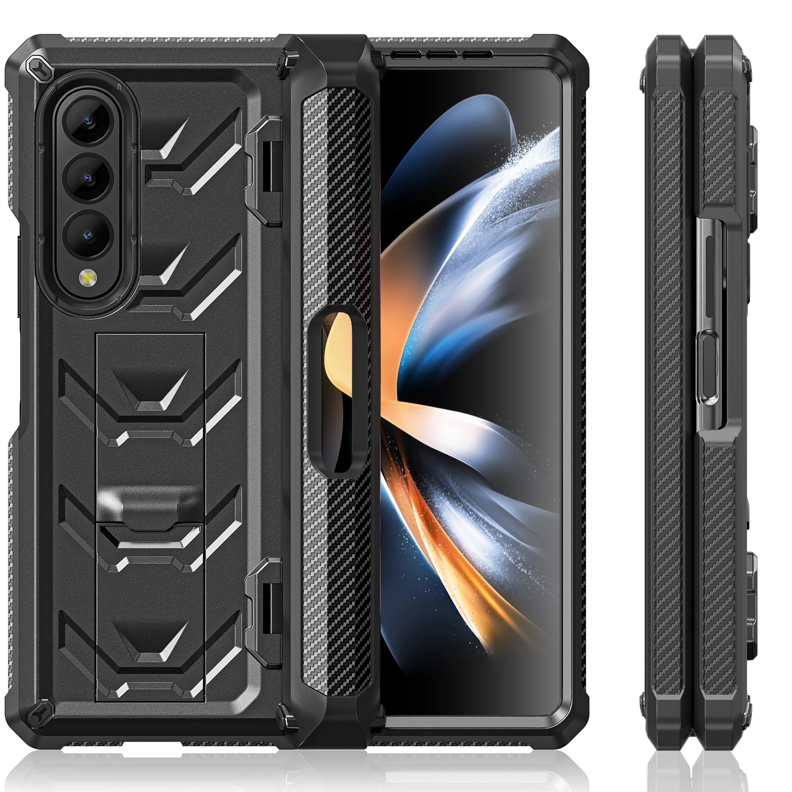 Shockproof Rugged Armor Case For Samsung Galaxy Z Fold 4 5 Kickstand 360 Full Protector Phone Cover Fold 3 with Hinge S Pen Slot