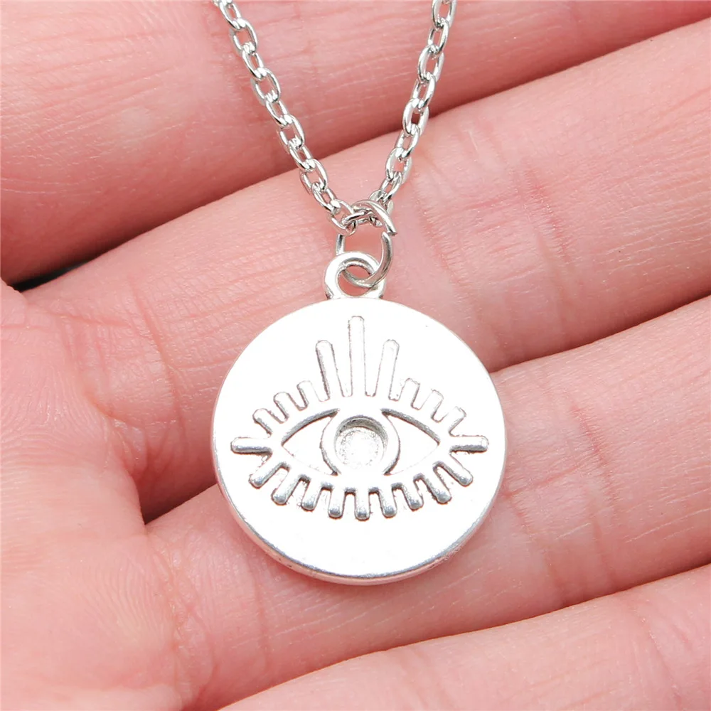 

2 Colors 23x20mm Eye Pendant Necklace Jewelry For Women
