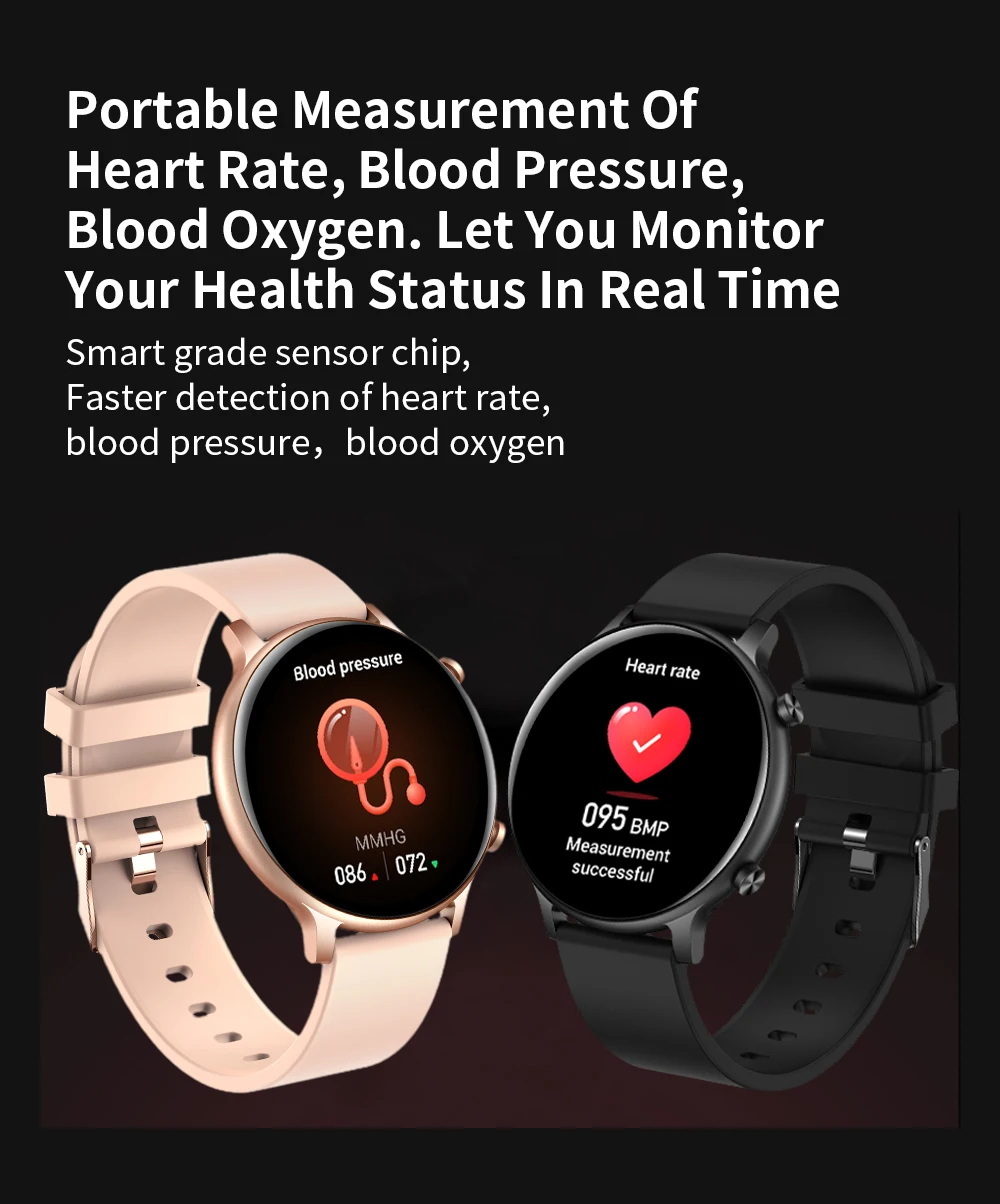 Smart Watch Women Temperature Heart Rate Bluetooth Call Full Touch Screen Sport Fitness Smartwatch Men for Huawei Xiaomi Apple