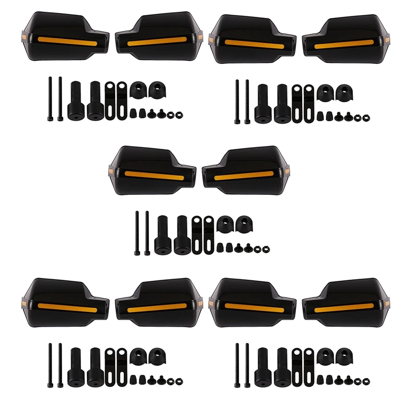 

5 Pair Motorcycle Hand Guards 7/8 Inch 22Mm Handlebar Handguard Handle Protector Bike Brush Wind Guard(Black)