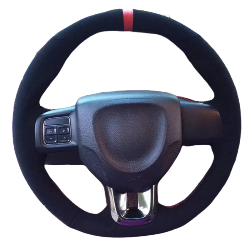 Premium Black Suede DIY Braid Sewn Steering Wheel Cover - Car Accessories