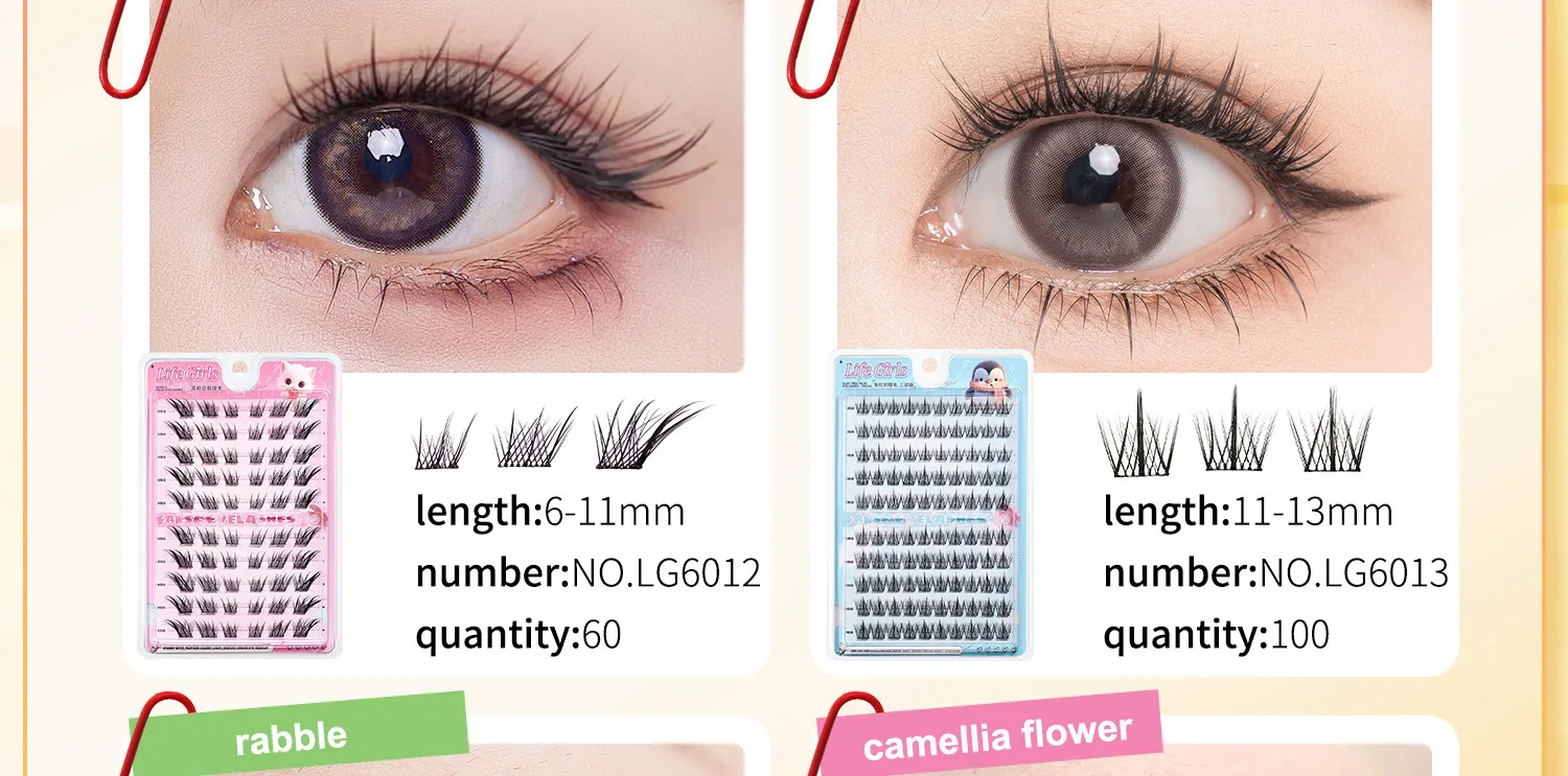 Description Picture 5 of itemNew Self-Adhesive Eyelashes No Glue Fake Lashes Extensions Reusable Eyelashes Glue-free False Eyelashes Individual Lashes Makeup
