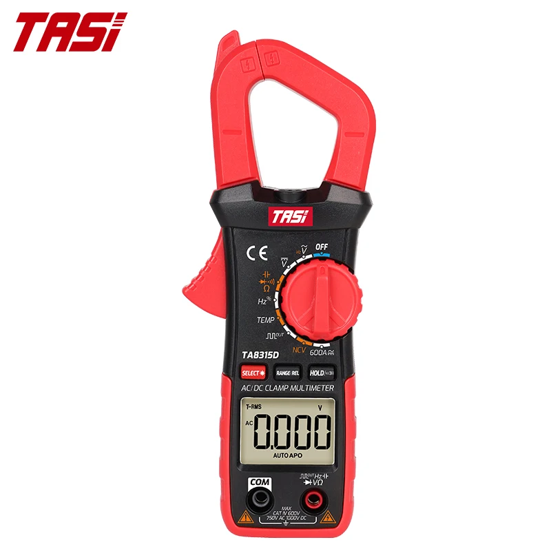 TASI TA8315A/B/C/D/E Digital Clamp Meter 600A AC DC Current Backlight NCV Temperature Capacitance Amp Meter