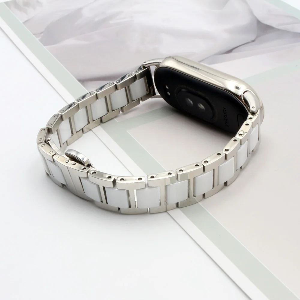 Elegant Ceramic Band Strap for Smart Wristbands - Premium Replacement Watchband for Men & Women