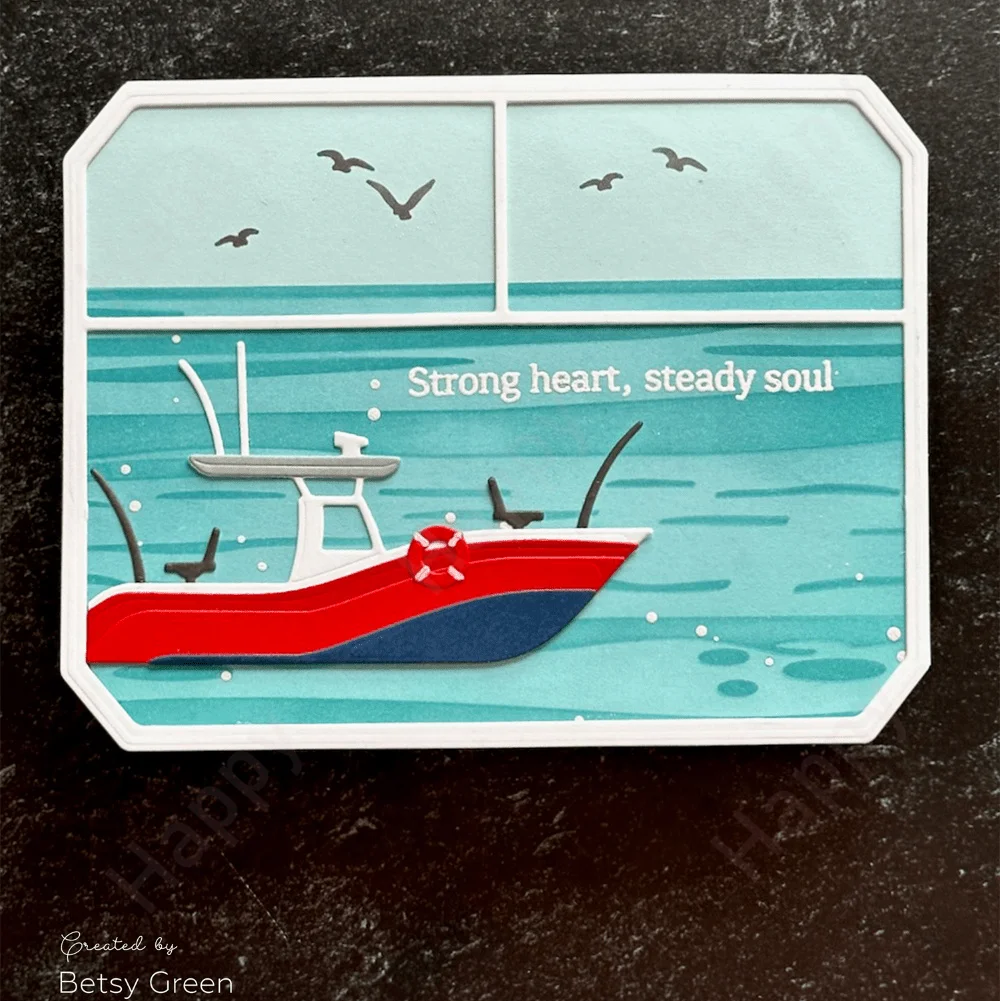 낚시 도구 상자 금속 커팅 다이 DIY 스크랩북킹 종이 보트 공예 수제 앨범 카드 엠보싱 템플릿 2026 신제품