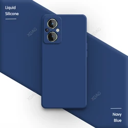 Liquid Silicone Phone Case with Camera Protection - Soft Back Cover Original Design for OnePlus Nord N30 (Navy Blue)