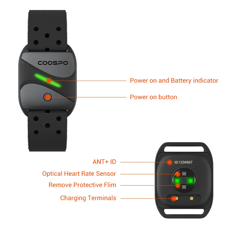 CooSpo HW807 HRV Herz Rate Monitor Armband Optical Outdoor Fitness Sensor  Bluetooth 5,0 ANT + IP67 Laufen Radfahren für Wahoo